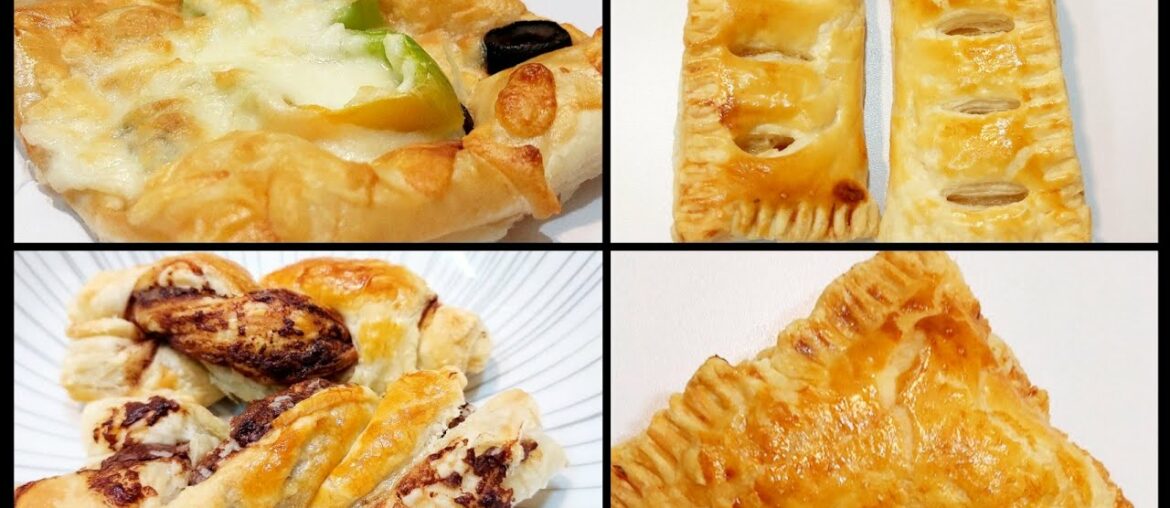 4 easiest way to use puff pastry || puff pastry ideas || perfect time to bake puff pastry 4 easiest way to use puff pastry || puff pastry ideas || perfect time to bake puff pastry