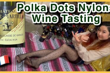 Polka Dots Nylons Bordeaux Wine Tasting - Chateau Latour Martillac, Hosiery Tights Review