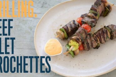 Testing my new grill pan |Barbecue style marinated beef filet skewers