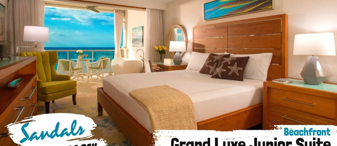 Beachfront Grande Luxe Junior Suite GBT | Sandals Montego Bay | Full Walkthrough Tour & Review 4K