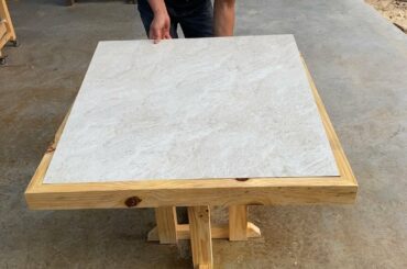 Great Idea With Redundant Background Tiles // Build Coffee Table Or Dining Table For 4 People
