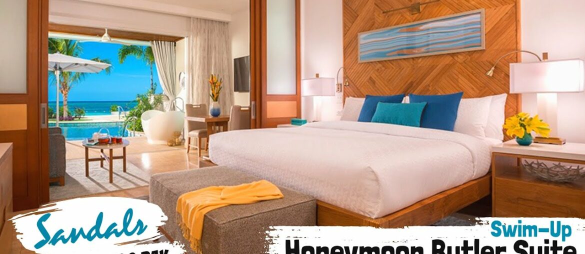 Beachfront Swim-Up Honeymoon Butler Suite HSB1B | Sandals Montego Bay | Walkthrough Tour & Review 4K