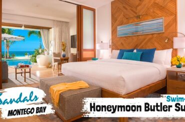 Beachfront Swim-Up Honeymoon Butler Suite HSB1B | Sandals Montego Bay | Walkthrough Tour & Review 4K