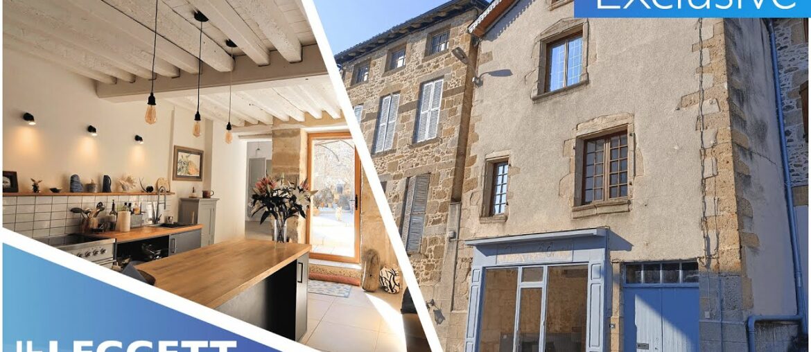 Pretty townhouse with courtyard garden in the centre of a medieval town in Haute-Vienne -Ref: A04081