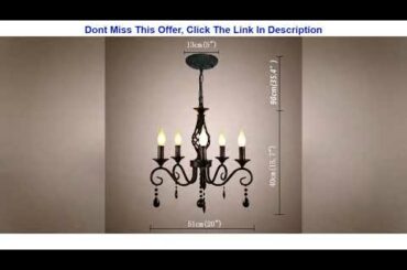 Most Awesome Product Ganeed French Country Chandeliers,5 Lights Black Crystal Candle Chandelier,Ind