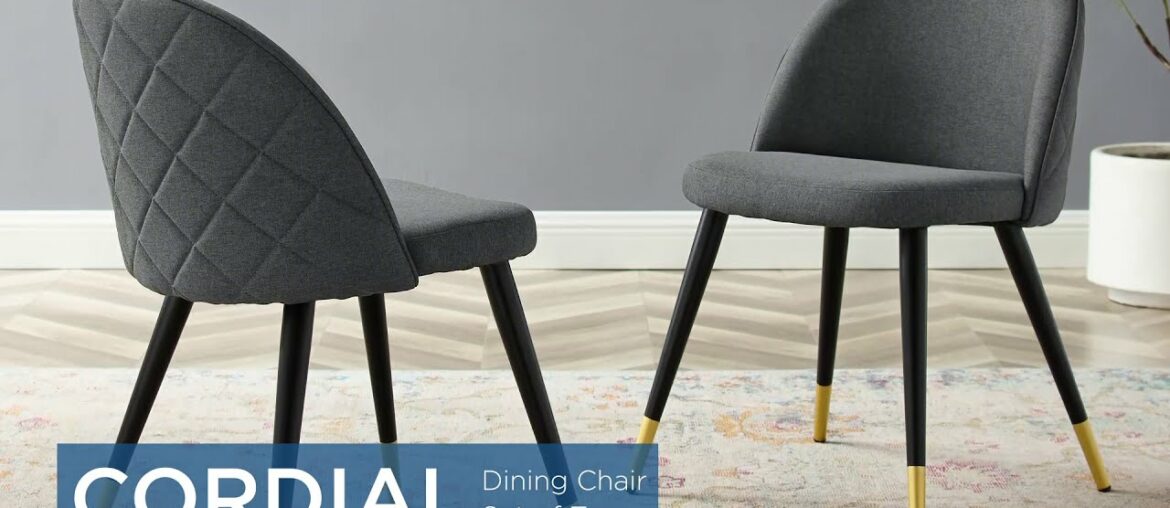 Cordial Fabric Upholstered Dining Chair Set of Two Cordial Fabric Upholstered Dining Chair Set of Two