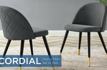 Cordial Fabric Upholstered Dining Chair Set of Two