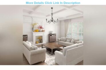 Top Rated LOG BARN 5 Lights French Country Shabby Chic Chandelier in Brown Rust Metal Finish, 26.8"