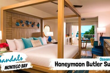 Crystal Lagoon Honeymoon Oceanview Butler Suite OL1B | Sandals Montego Bay | Full Tour & Review 4K