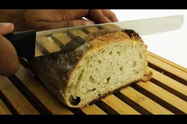 Ivation Bread Cutting Board Server with 15” Stainless Steel Bread Knife | IVABCWKN