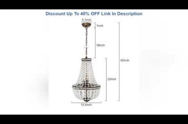 Up To 35% OFF 6-Light Crystal Chandelier Pendant Light, 13.5 inch French Empire Ceiling Light Fixtu