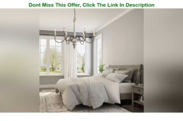 Flash Sale LALUZ Farmhouse Chandelier, French Country Chandelier for Dining Room, White Distressed