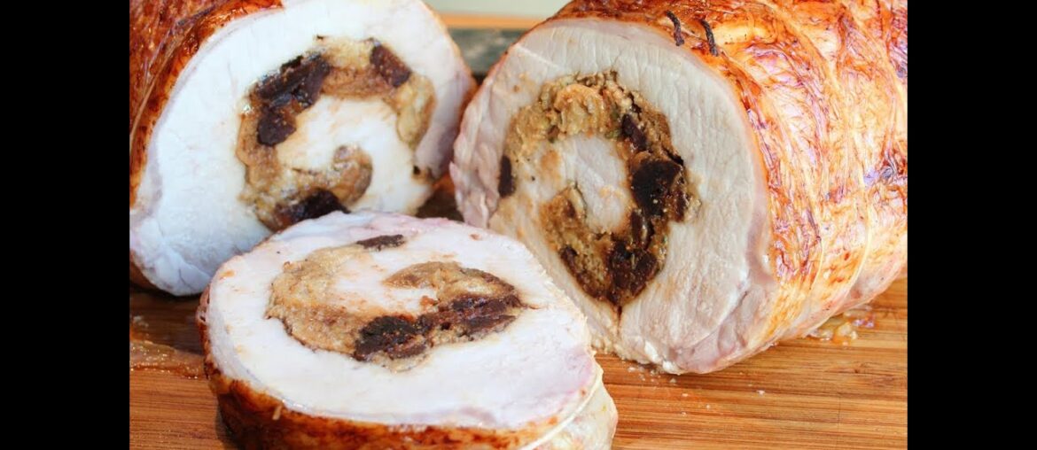 How to Stuff a Pork Loin - Rolled Stuffed Pork Loin Roast Wrapped in Caul Fat