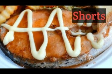 How to cook salmon steak recipe cooking salmon steak French fries street food | YUMMY FC #shorts