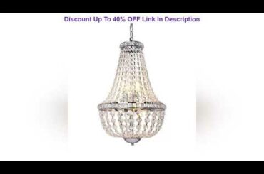 Info 6-Light Crystal Pendant Chandelier Lighting, 13.5 inch Modern French Empire Ceiling Light Fixt