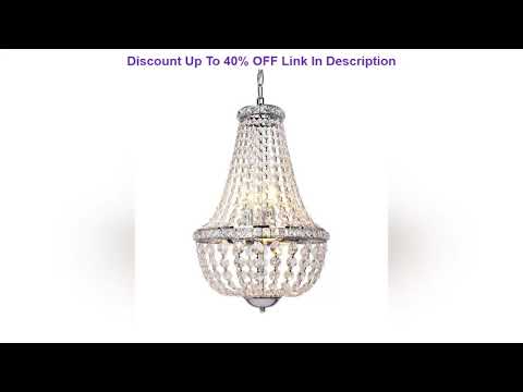 Info 6-Light Crystal Pendant Chandelier Lighting, 13.5 inch Modern French Empire Ceiling Light Fixt Info 6-Light Crystal Pendant Chandelier Lighting, 13.5 inch Modern French Empire Ceiling Light Fixt