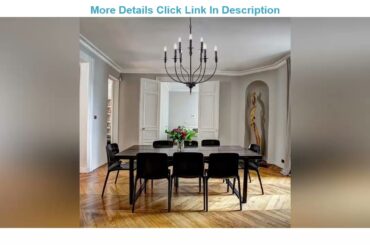 Big Sale Wellmet Black Farmhouse Chandelier for Dining Room, 9 Light 2-Tier Rustic Classic Candle C