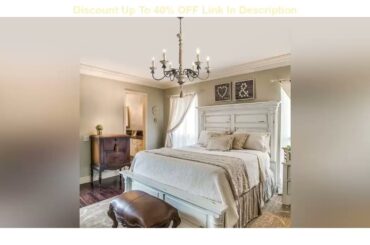 Best Seller LALUZ 6 Lights French Country Chandelier with Metal Flower Arms in Distressed Wood and