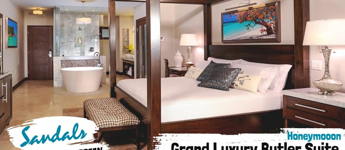 Honeymoon Grand Luxury Butler Suite HGBT | Sandals Royal Caribbean | Walkthrough Tour & Review 4K