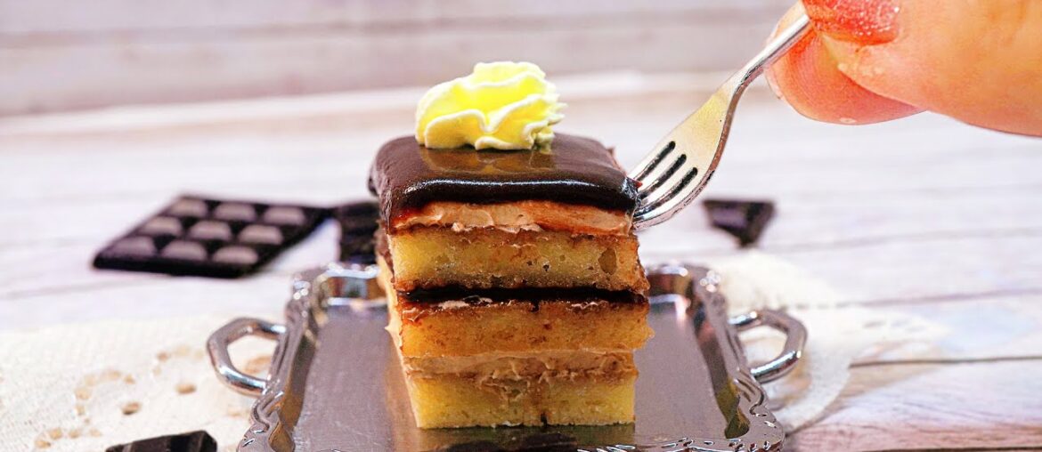 Elegant French Opera Cake Recipe | ASMR Miniature Chocolate Coffee Dessert | Mini Bakery