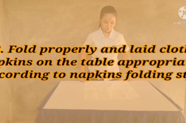 SET-UP TABLE IN DINING AREA (FRENCH SERVICE AND BLUE PLATE SERVICE)