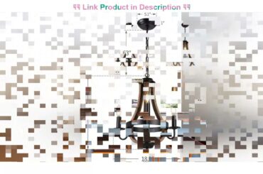 Best Review 18.9" Vintage Rustic Mini Chandelier Pendant Light French Country Distressed Black Wood