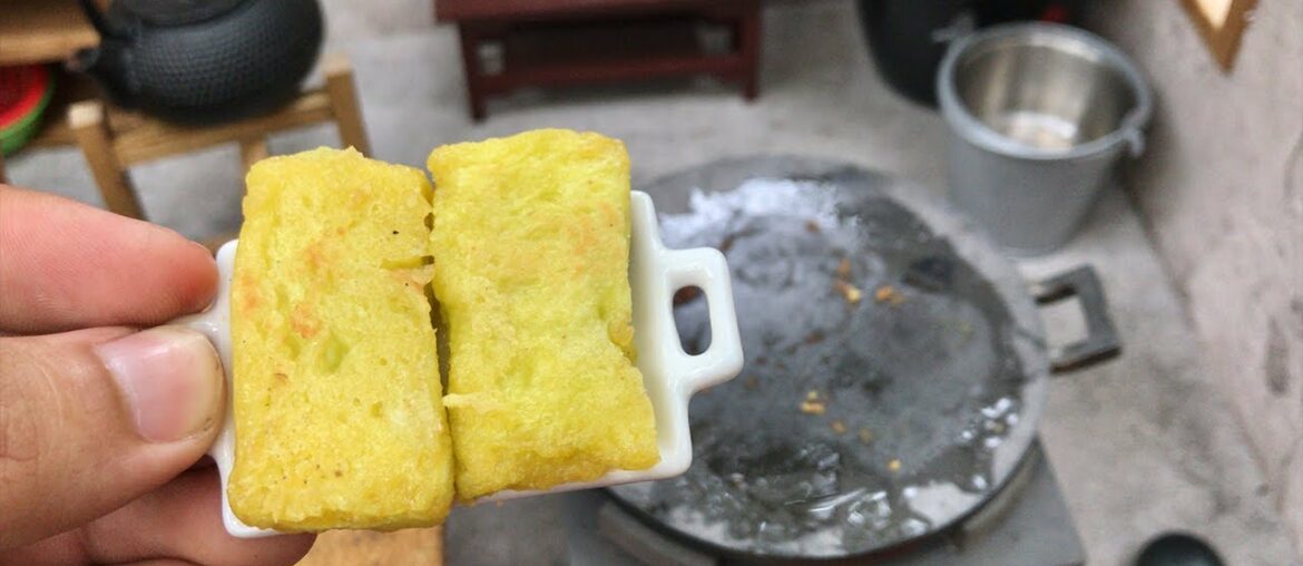 Miniature Cooking On pan Egg Toast || French Toast Recipe | ASMR Mini Food