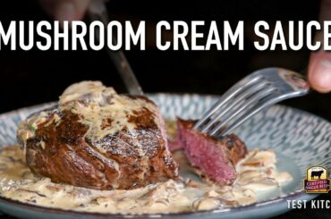 Steak with Mushroom Cream Sauce