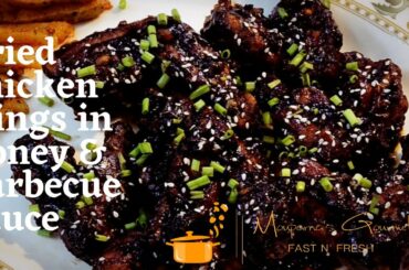 Fried chicken wings in hot barbecue sauce recipe|Honey BBQ chicken| Chicken wings|Barbecue chicken