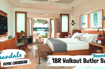 Beachfront Honeymoon 1BR Walkout Butler Suite WB1B | Sandals Royal Caribbean | Full Tour & Review 4K