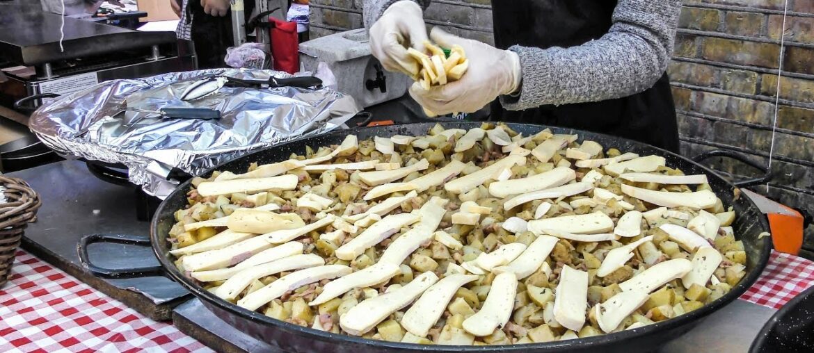French "Tartiflette" Made in the Street of London. French Street Food
