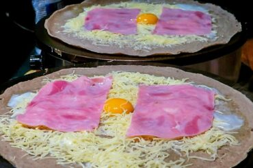 Paris Street Food. Sweet Crepe and "Oeuf Galette" tasted in Montmarte, France