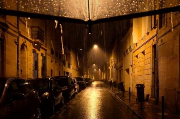 Walking in the Heavy Rain Walk at Night Thunderstorm in French Neighborhood -1 / June 2021 ASMR 4K