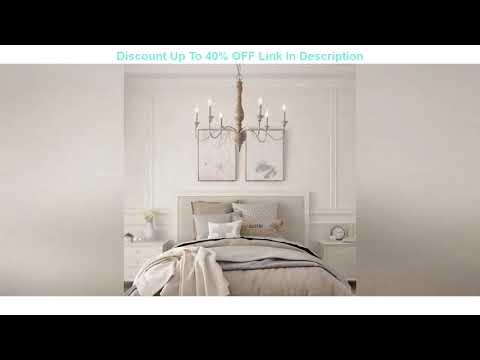 Best Deal LNC French Country Chandeliers Wood 6 Lights Rust Arms for Dining, Bedroom, Living Room a Best Deal LNC French Country Chandeliers Wood 6 Lights Rust Arms for Dining, Bedroom, Living Room a