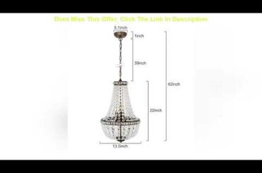 New Arrivals 6-Light Crystal Chandelier Pendant Light, 13.5 inch French Empire Ceiling Light Fixtur