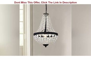 Limited Bestier Modern French Empire Black Finish Farmhouse Crystal Pendant Chandelier Lighting LED