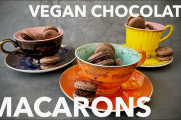 Vegan Chocolate Macarons with Potato Protein