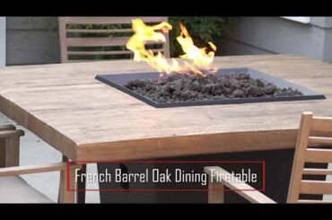 American Fyre Designs French Barrel Oak Square Dining Table