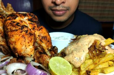 Whole Roasted Tandoori Chicken And Animal Style French Fries With Mayonnaise | Food Eating Videos