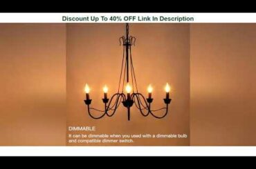 Get Special Price LAMPUNDIT Farmhouse Chandelier for Dining Room 6 Light French Country Chandeliers