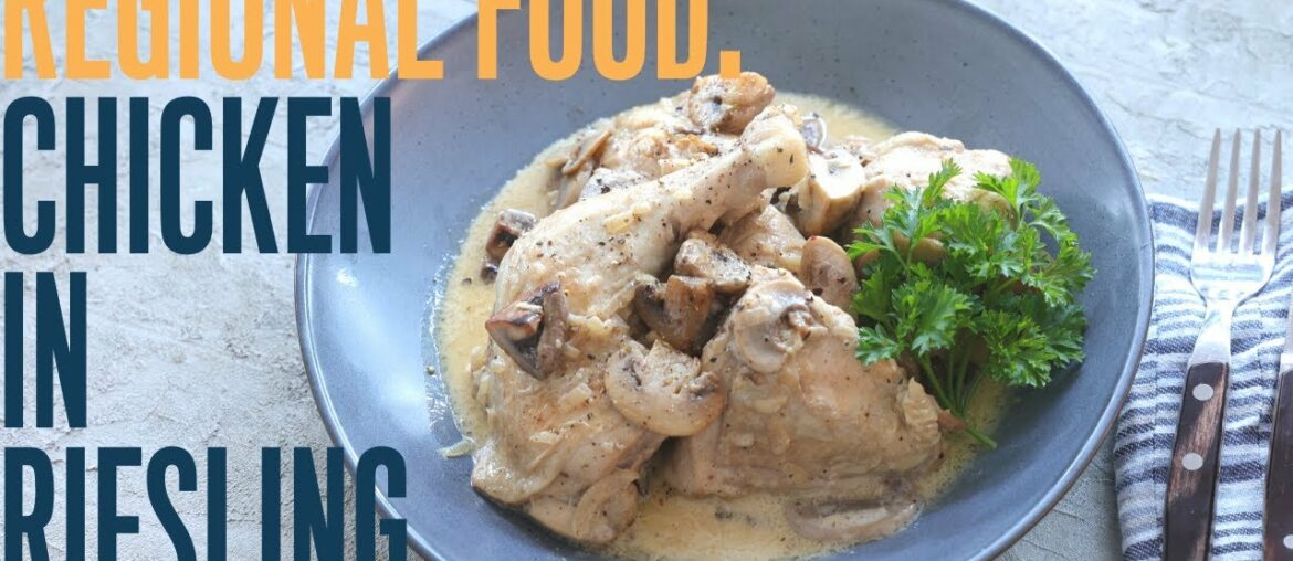 Creamy chicken cooked with cognac and Riesling Creamy chicken cooked with cognac and Riesling