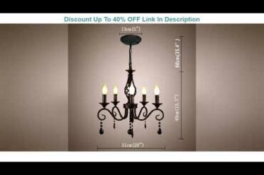 Up To 45% OFF Ganeed French Country Chandeliers,5 Lights Black Crystal Candle Chandelier,Industrial