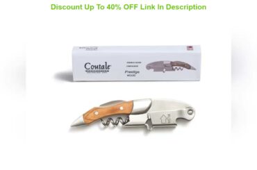 New Deal Prestige Waiters Corkscrew By Coutale Sommelier - Naturalwood - French Patented Spring-Loa