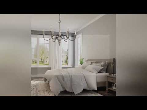 Most Awesome Product LALUZ Farmhouse Chandelier, French Country Chandelier for Dining Room, White D Most Awesome Product LALUZ Farmhouse Chandelier, French Country Chandelier for Dining Room, White D