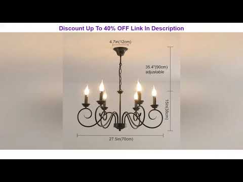 Best Deal Jaycomey Rustic Chandelier,6-Lights Black French Country Chandelier,Metal Vintage Country Best Deal Jaycomey Rustic Chandelier,6-Lights Black French Country Chandelier,Metal Vintage Country
