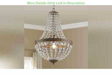 Most Best Deal Product Bestier French Empire Antique Silver Finish Farmhouse Crystal Pendant Chande