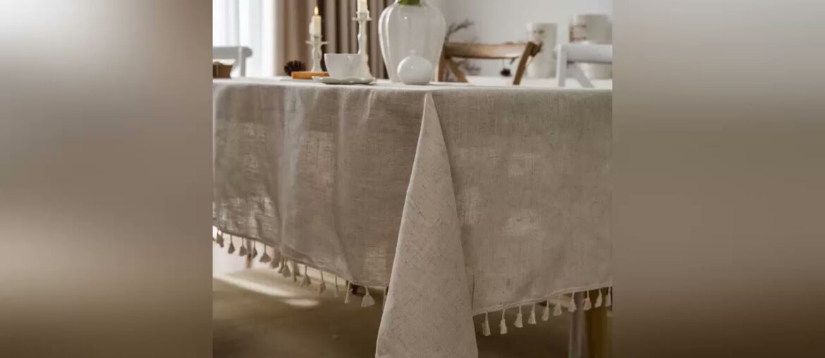 Cotton Art Coffee Table Cover Polyester and Linen Plain Table Cloth French Romantic Ruffle with Tas