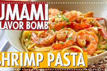 Totally Addictive, OVER-THE-TOP flavor in this SPANISH GARLIC SHRIMP PASTA! Your family will LOVE IT