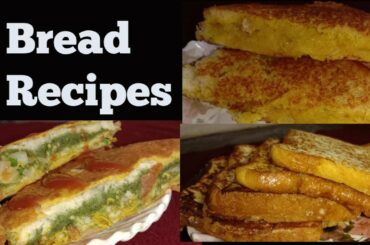 Bread Omellete|Potato Bread Sandwich|French Toast|3 Bread Recipes|Tamil and English Caption