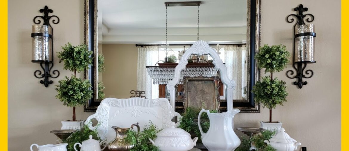 FRENCH FARMHOUSE DECOR - DECORATE WITH ME -  FARMHOUSE DINING ROOM DECOR - FRENCH COUNTRY DECOR
